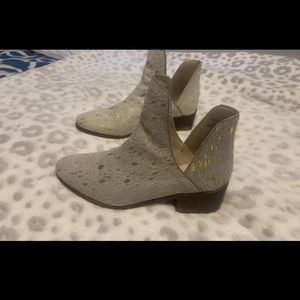 Matisse cow hide with gold booties